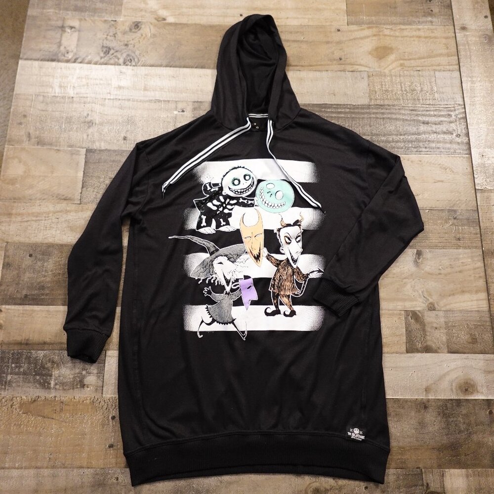 The Nightmare Before Christmas Lock Shock & Barrel pajama‎ hoodie women's large